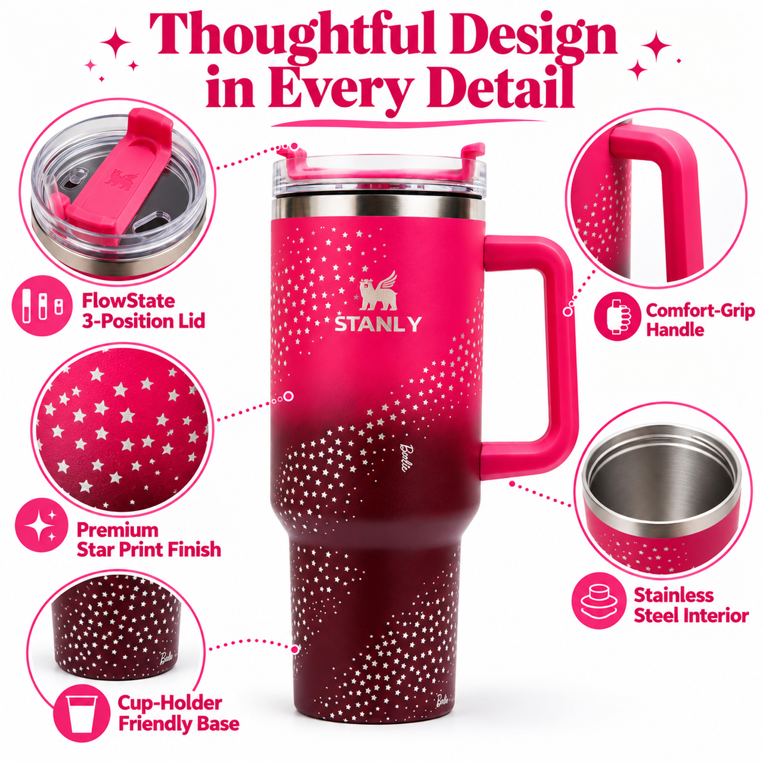 Stanley X Barbie™ 70s Superstar Quencher 1200ml